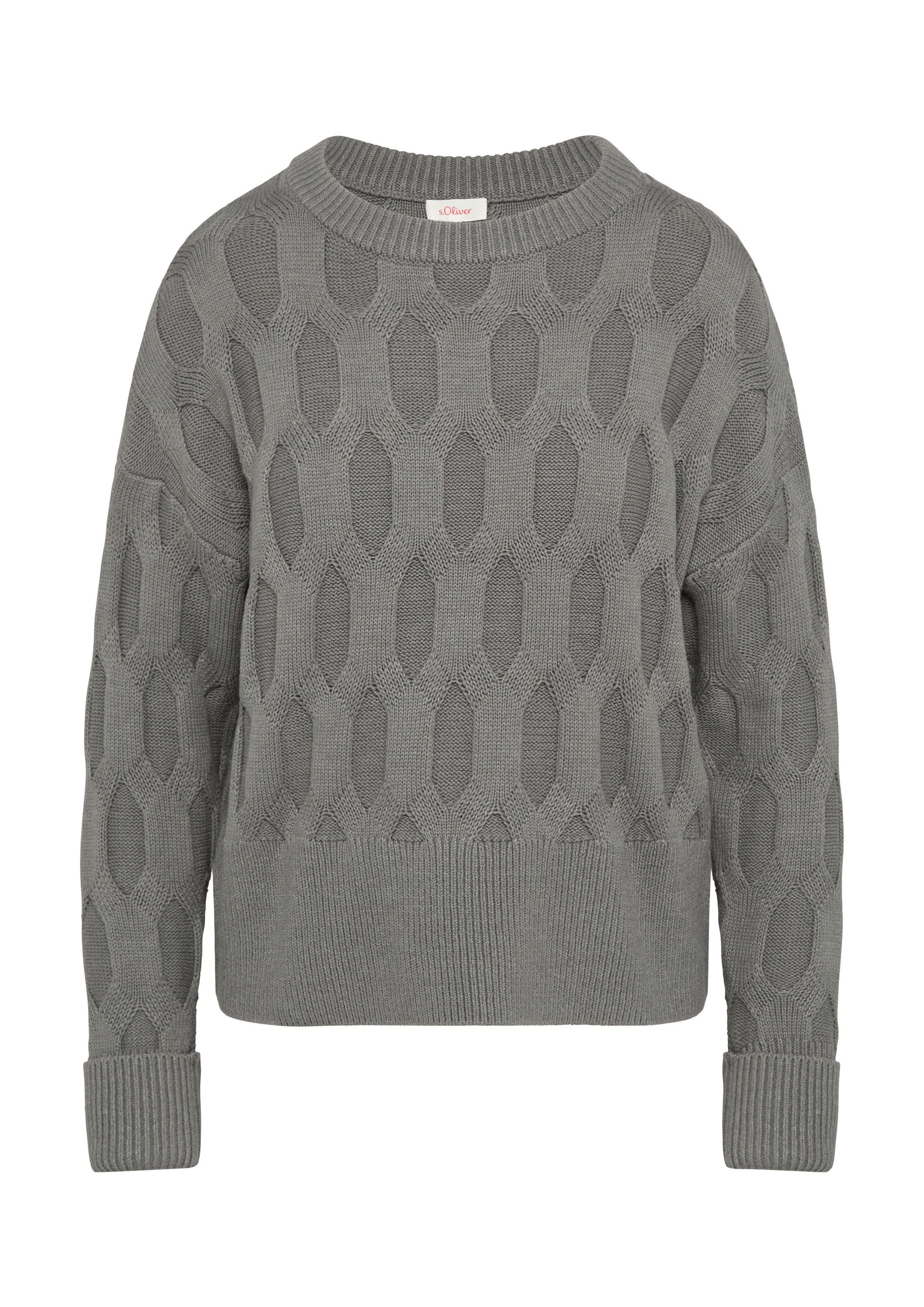 s.Oliver Longpullover Strickpullover Oversized Pullover mit Strickmuster günstig online kaufen