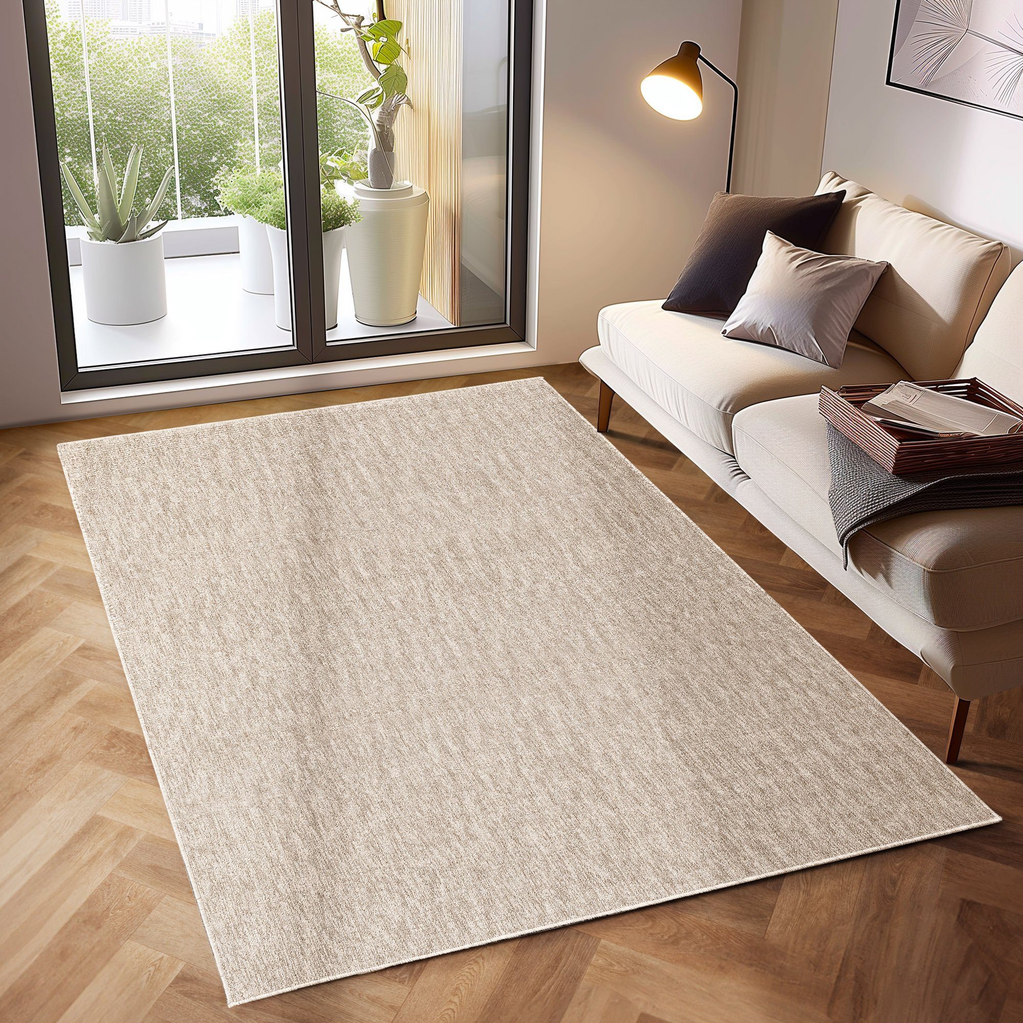 SIMPEX24 Teppich Unicolor - Einfarbig, Läufer, Höhe: 7 mm, Kurzflor Schling günstig online kaufen