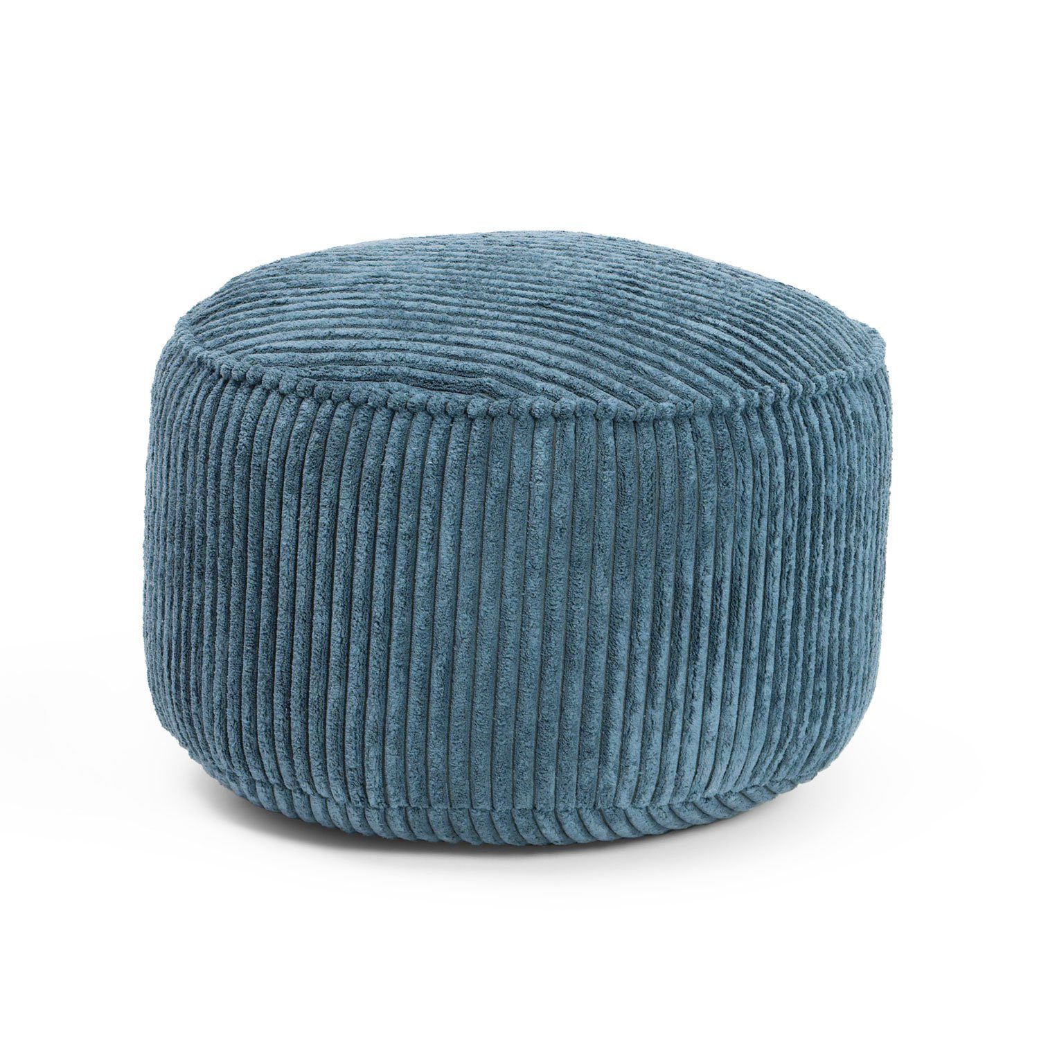 Sitzhocker pflegeleicht, kompakt Relaxen Pouf 25x45 Navyblau cm, Ablage Indoor Lumaland Cord