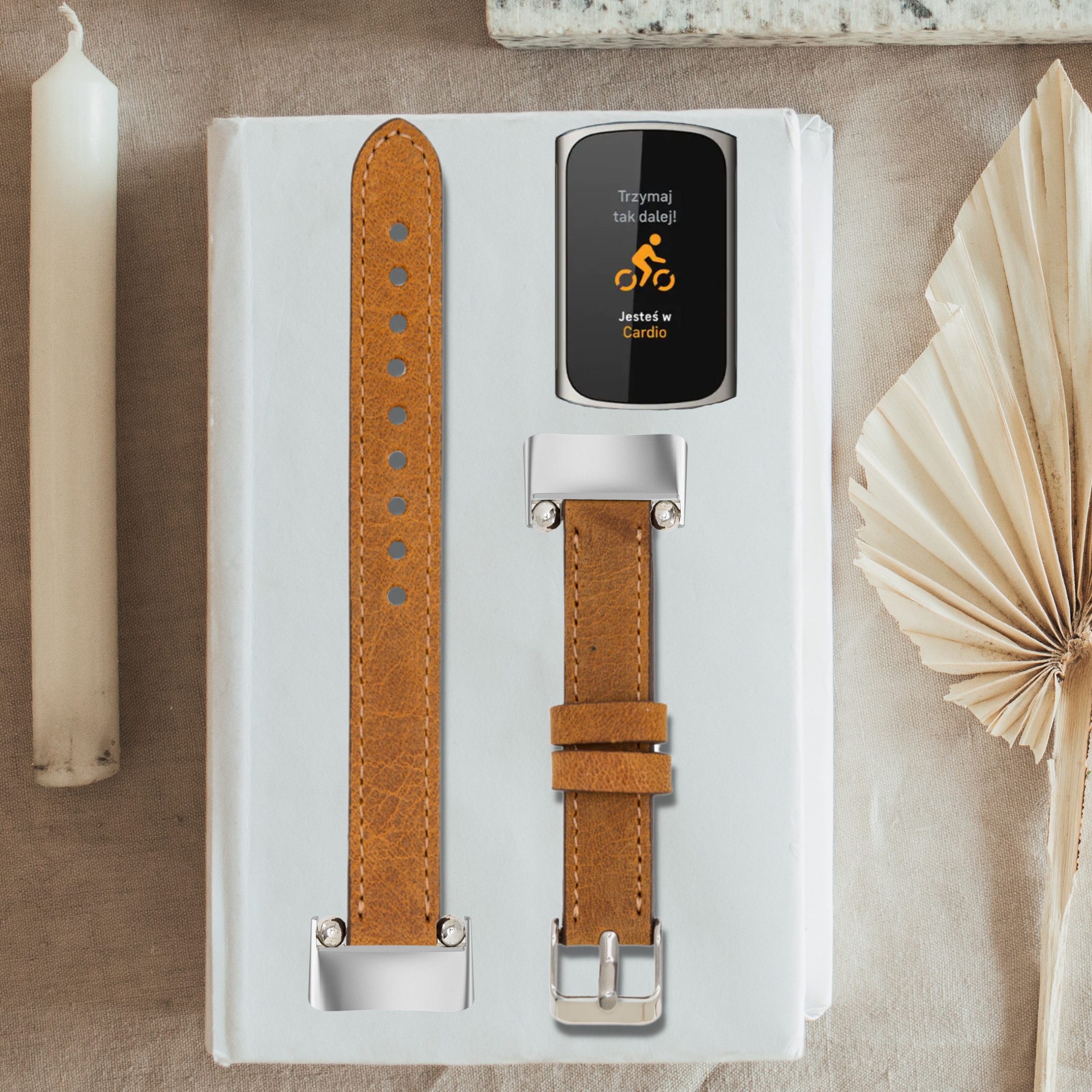 Renna Leather Uhrenarmband Fitbit Charge 5 6 Leder Smart Uhrenarmband