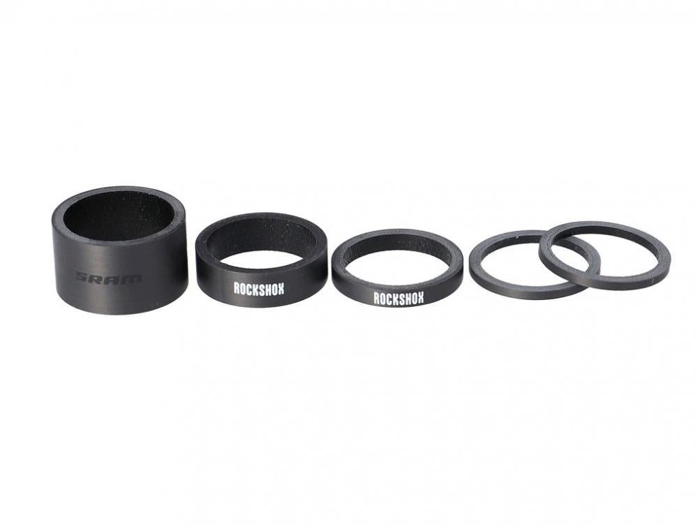 Fahrradlenker RockShox Headset Spacer UD-Carbon weißes Logo - präzise Höhenanpassung
