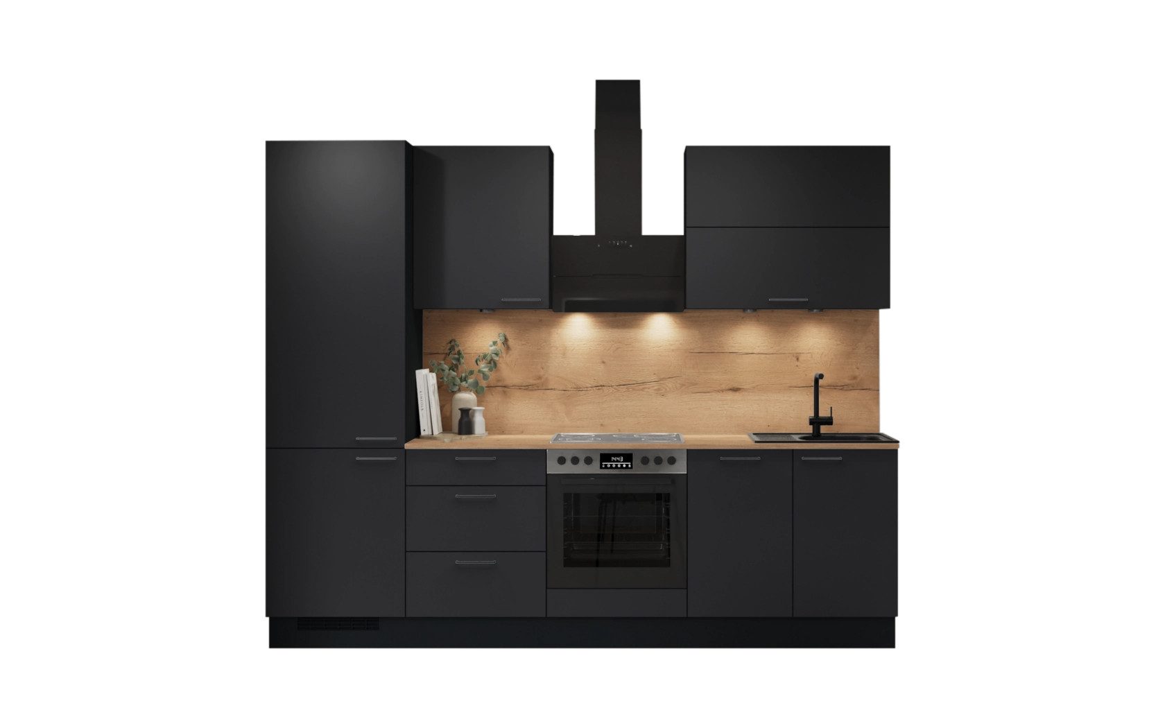 nobilia® Küchenzeile Groensak, individuell anpassbar, gratis Küchenplanung mit Profis, (Breite 270 cm), vormontiert, wahlw. mit E-Geräten, inkl. Lieferung
