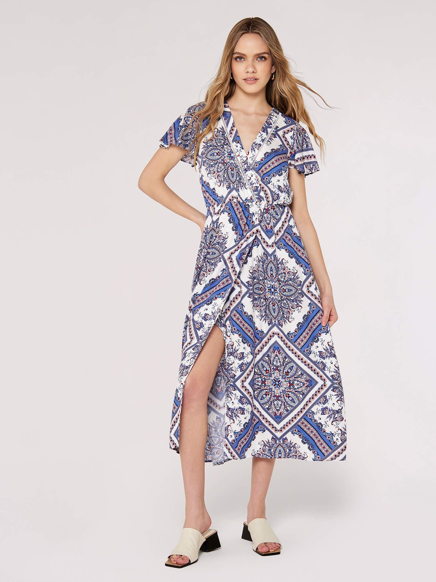 Midikleid Scarf Print Midaxi Dress