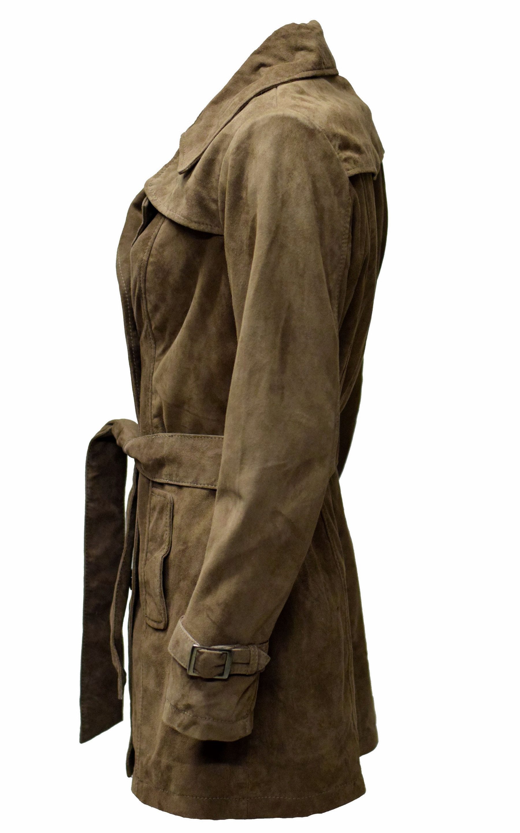 Zimmert Leather Ledermantel Anna Trenchcoat Wildleder Ziegenvelour Mantel M günstig online kaufen