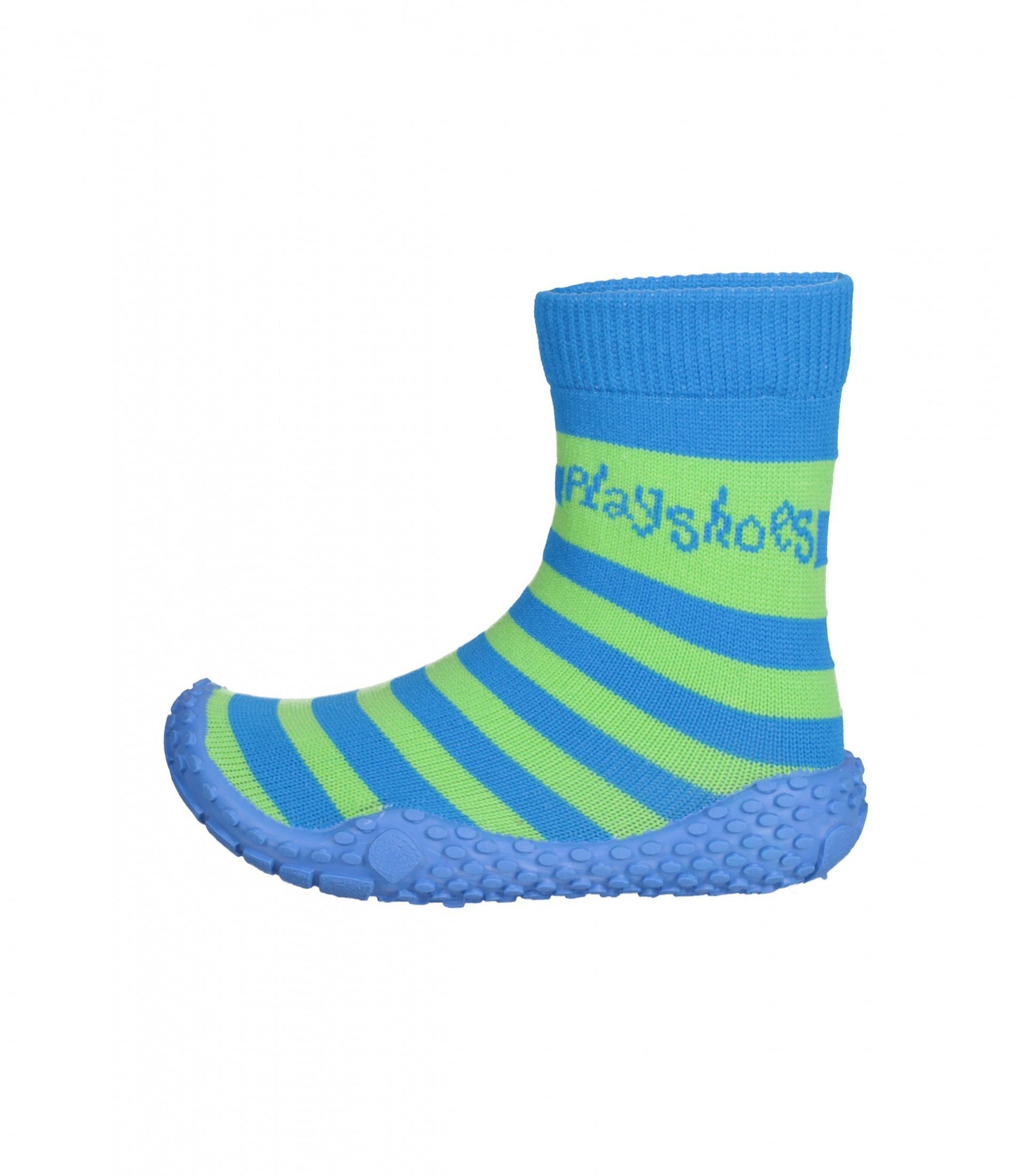 Playshoes Streifen Aqua-Socke blau/grün Badeschuh