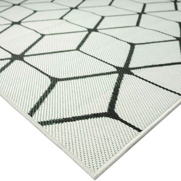 Outdoorteppich Teppich Raute In- und Outdoor Robuster Flachgewebe 100% Polypropylen, Vimoda, Rechteckig
