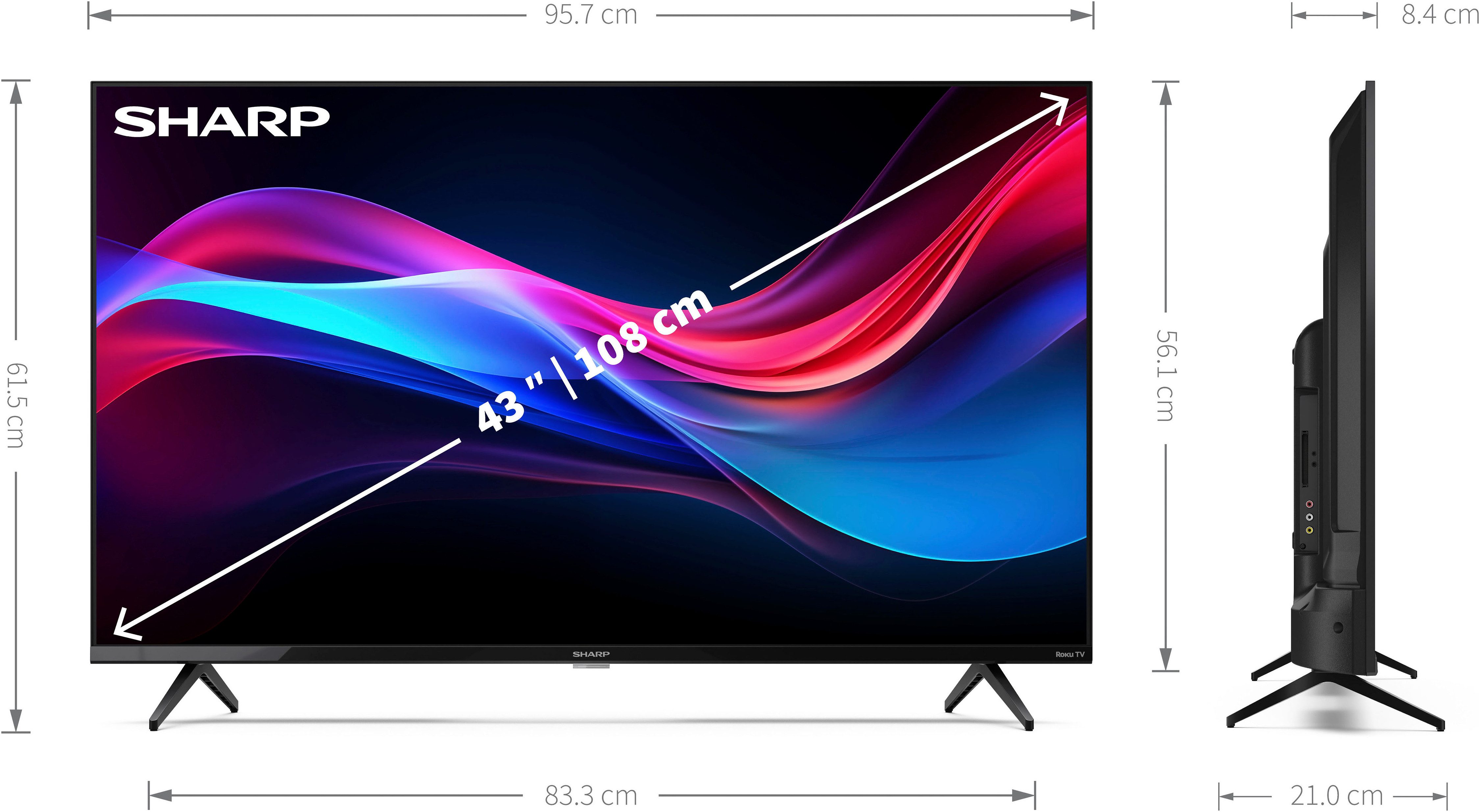 Sharp 4T-C43GJx LED-Fernseher (108 cm/43 Zoll, 4K Ultra HD, Smart-TV)