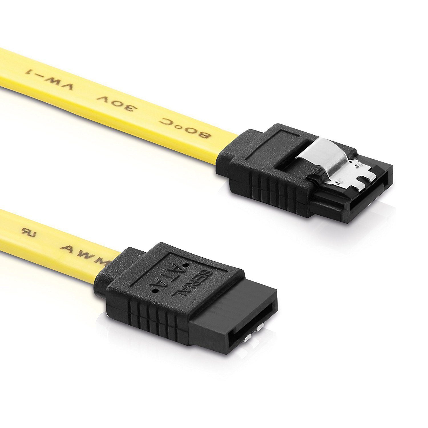 adaptare adaptare 31203 30 cm SATA-Kabel 6 GB/s mit Metall-Clip gelb Computer-Kabel