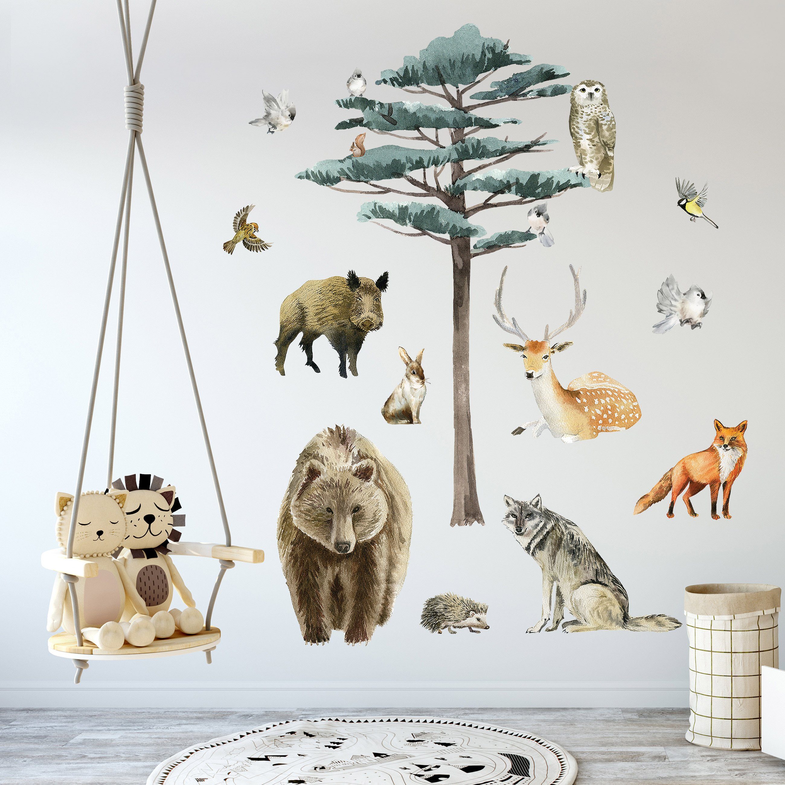 Wallarena Wandtattoo Natur - Mehrfarbig - Modern - Vlies - Wohnzimmer