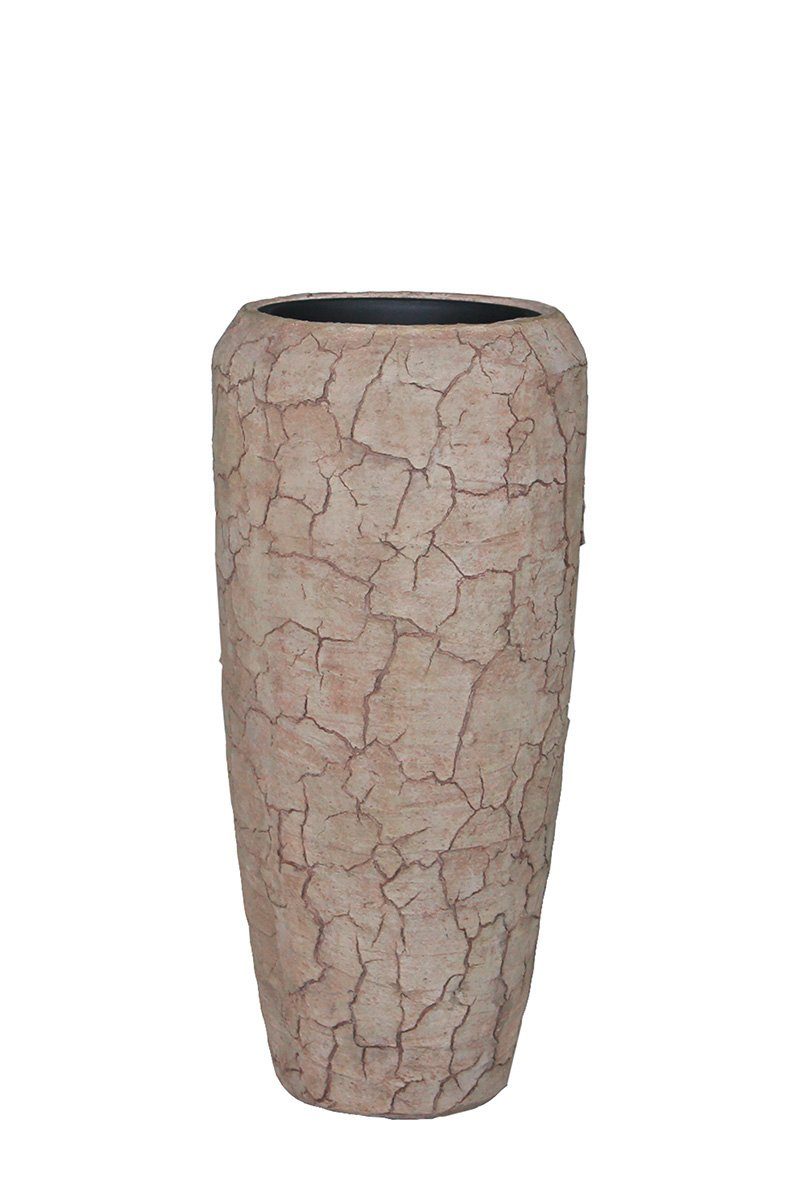 GILDE Dekovase Fiberglas Dekovase Crepa dekorative Dekovase 75 herausnehmbaren, mit natur (BxHxL) Tischvase Vase Dekoartikel Vase cm