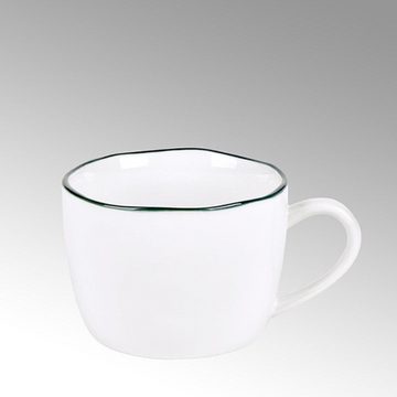 Lambert Tasse LAMBERT Kaffeetasse Piana Porzellan Weiß Basaltgrau (300ml)
