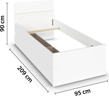 rauch Jugendzimmer-Set Joel, (Set, 4-St), Bett in 2 Breiten, Nachttisch, Schreibtisch sowie Schrank