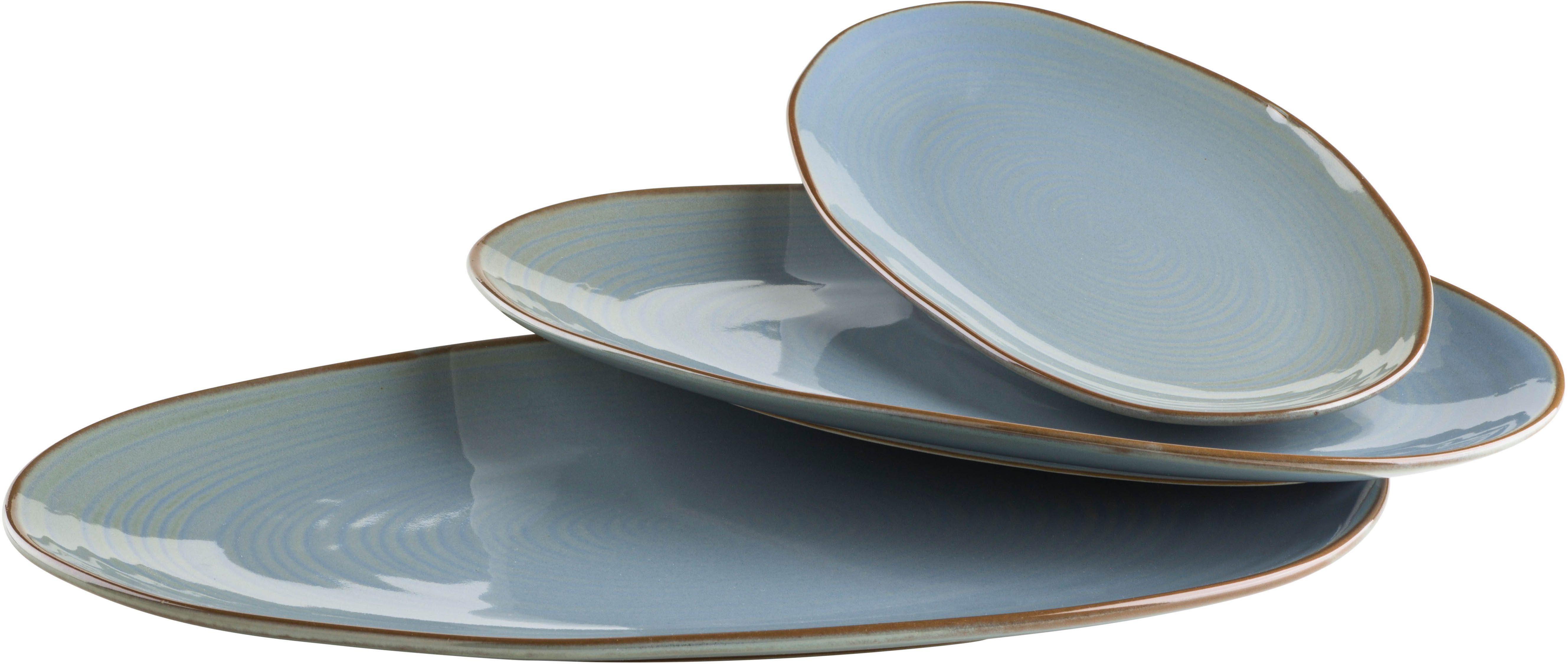MÄSER Servierplatte Nottingham, Servierplatten-Set, Steinzeug, Steinzeug, (Set, 3-tlg)