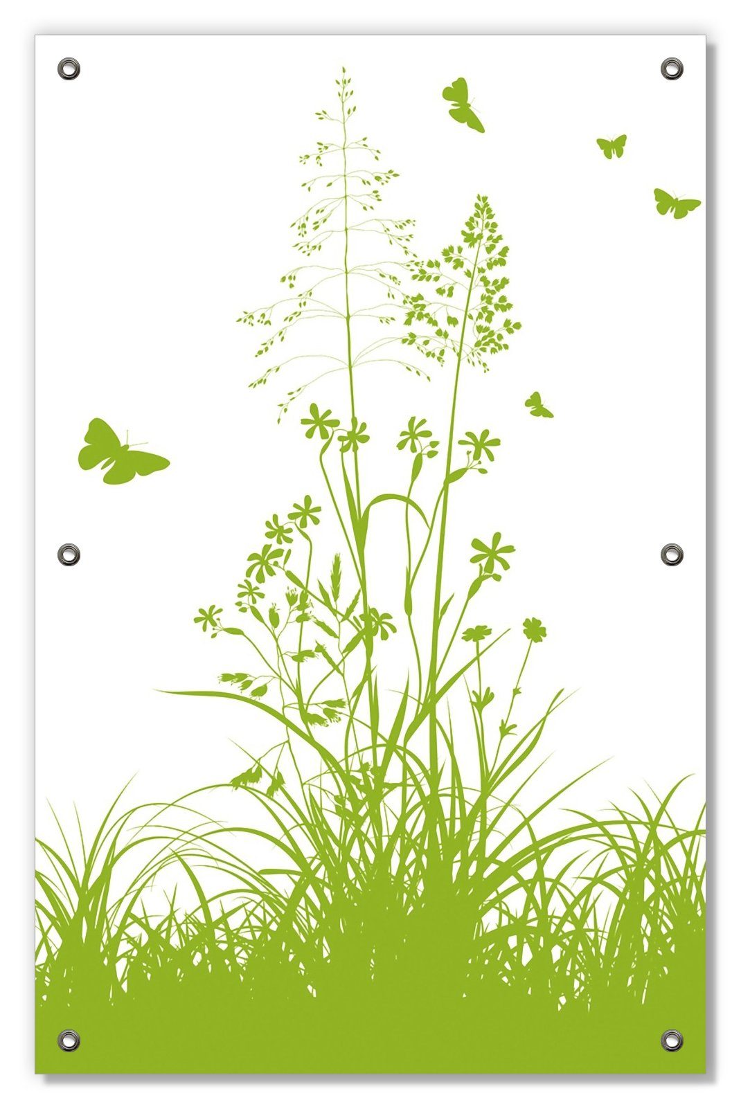 Sonnenschutz Grüne Sommerwiese, Wallario, blickdicht, mit Saugnäpfen, wiederablösbar und wiederverwendbar