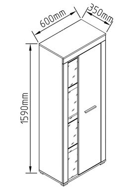 VCM Kommode Schrank Vitrine Wohnzimmer Holz Glas Usilo