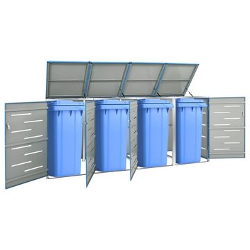 DOTMALL Mülltonnenbox für 4 Tonnen,Deckel mit Gasdruckfeder, 276,5x77,5x115,5cm
