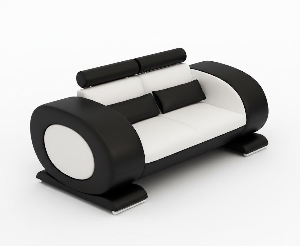 JVmoebel 2-Sitzer Ledersofa Couch Wohnlandschaft 2 Sitzer Garnitur Sofa SOFORT