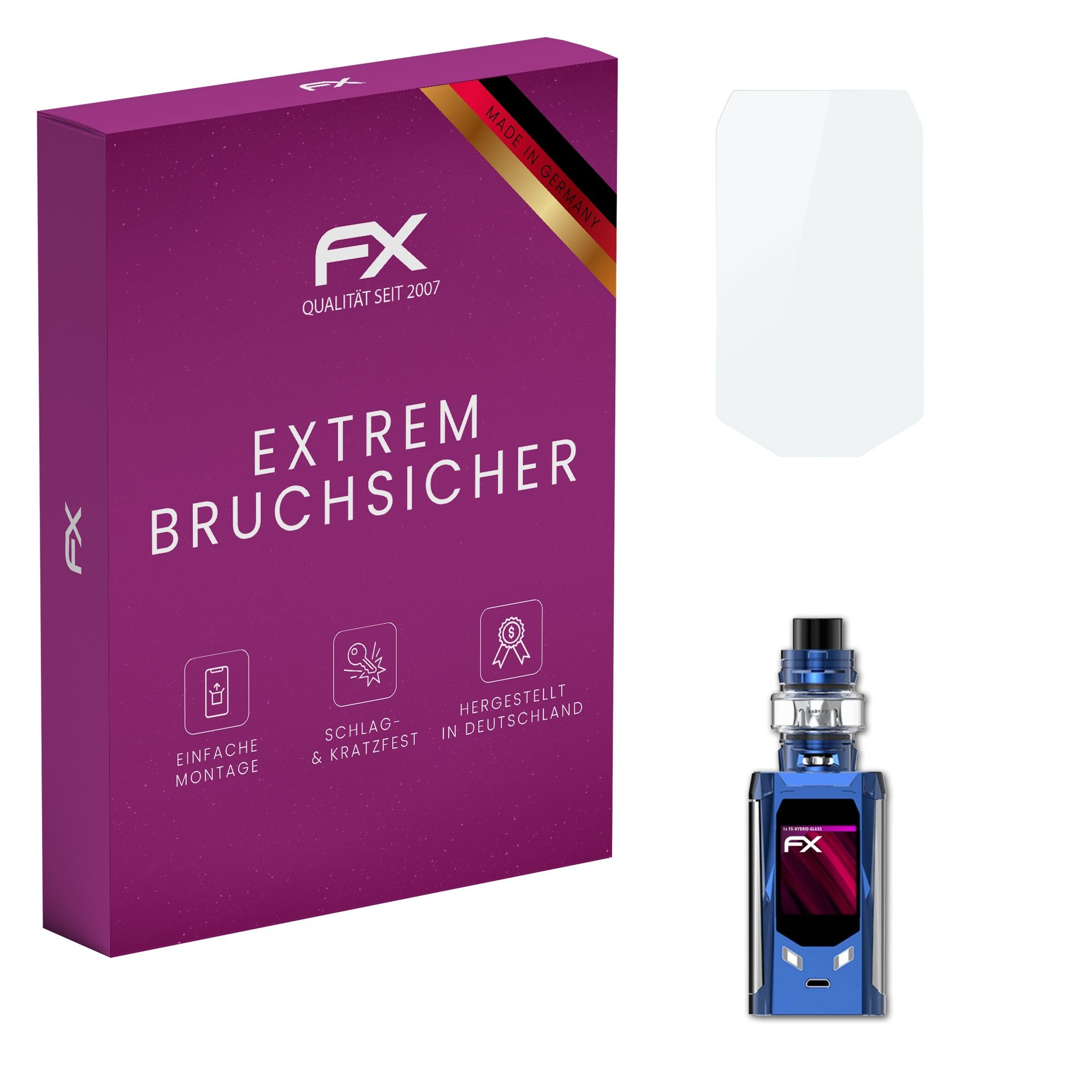 atFoliX Schutzfolie Panzerglasfolie für Smok R-Kiss, Ultradünn und superhart