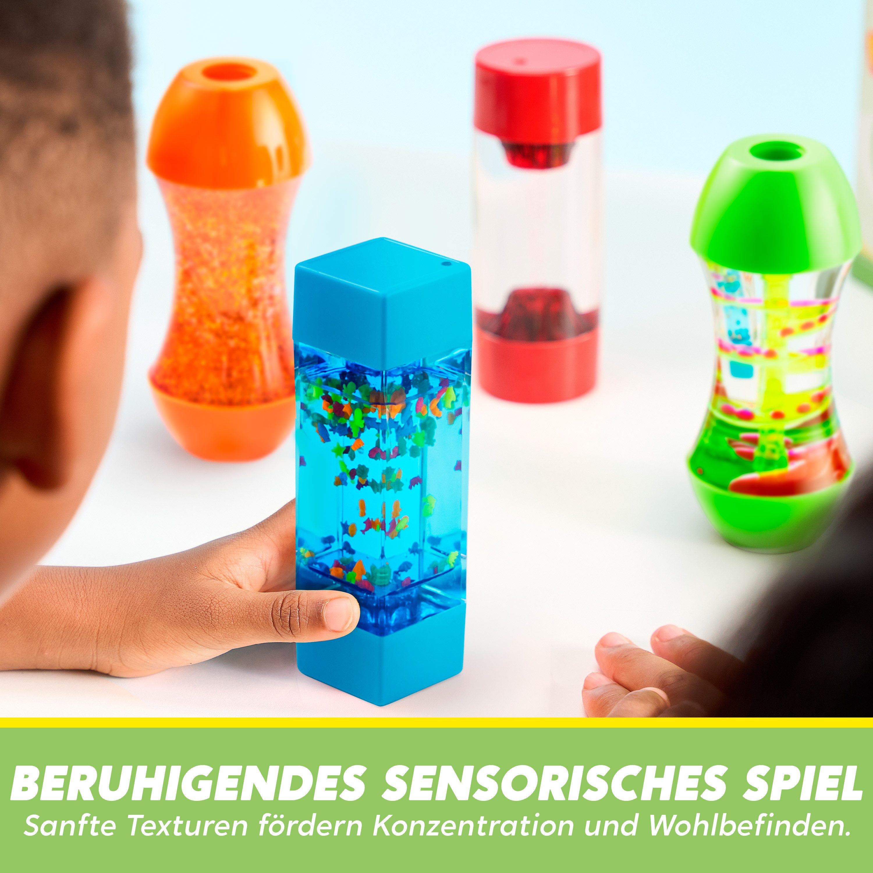 JOYIN Sanduhr JOYIN 4er-Set Fidget Tubes: Sensorikröhren zur Stressbewältigung