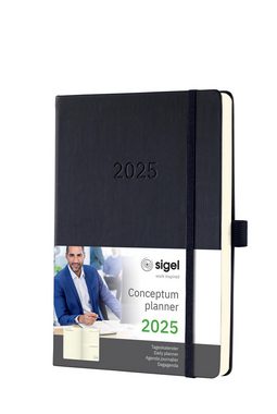 Sigel Terminkalender Tageskalender Conceptum 2025 Hardcover black 400S. ca. A5