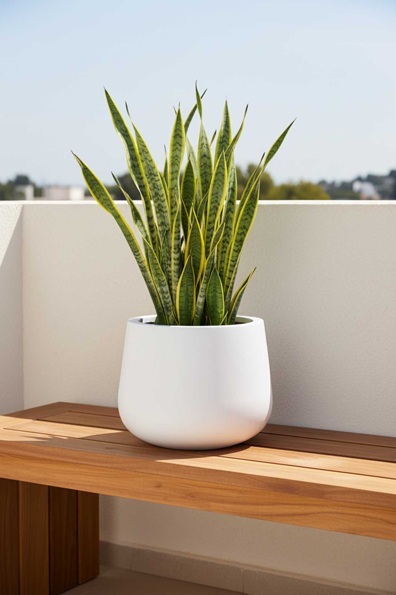 VIVANNO Blumentopf Fiberglas GIRAR Rund - Weiß Matt (1 St), 36x27 cm