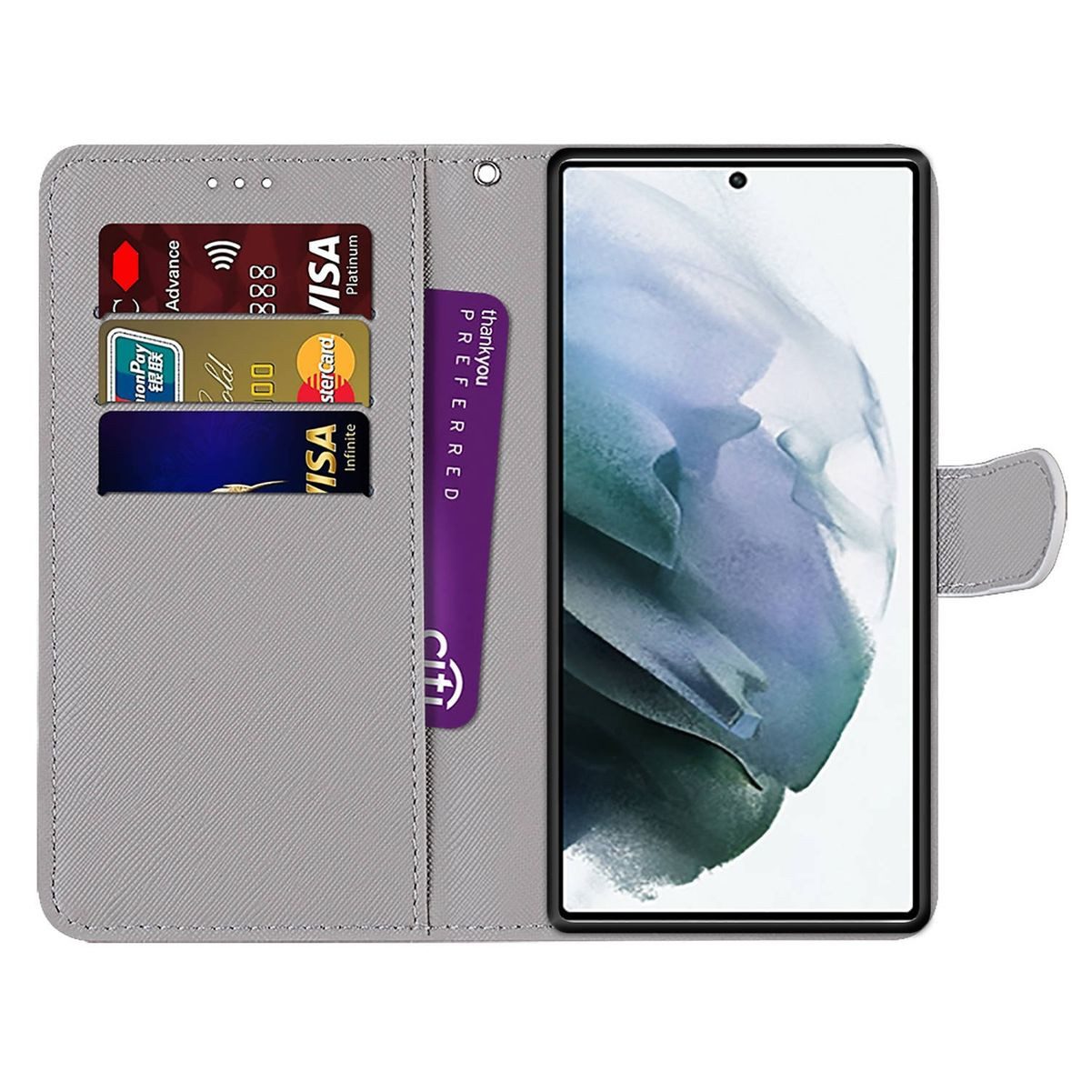 König Design Handyhülle Samsung Galaxy S22 Ultra 5G, Schutzhülle Schutztasche Case Cover Etuis Wallet Klapptasche Bookstyle