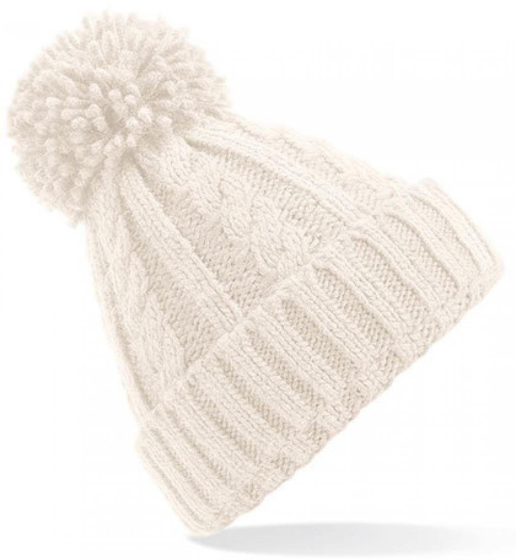 Beechfield® Bommelmütze Damenmütze Cable Knit Melange günstig online kaufen