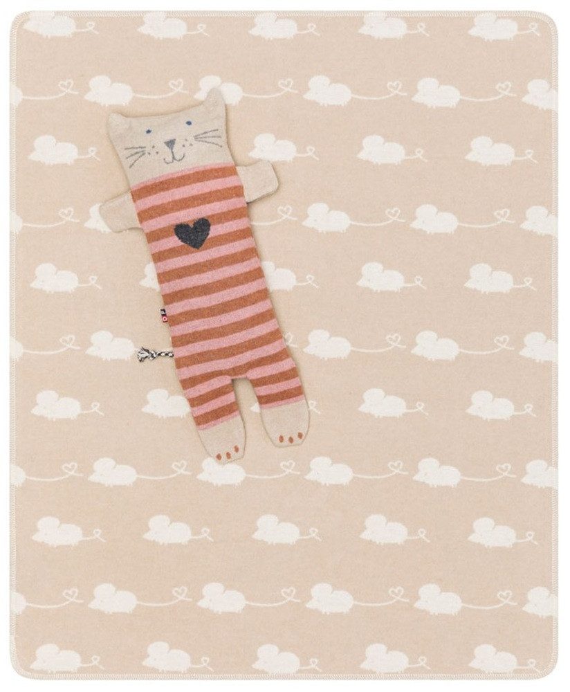 Babydecke Juwel in der Puppe 'Katze' 70 x 90 cm Natur, DAVID FUSSENEGGER