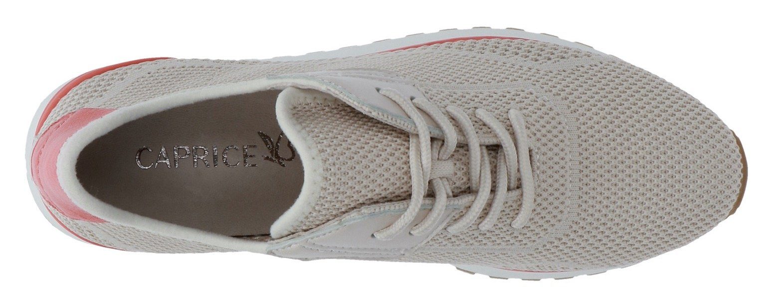 Perforation, beige luftdurchlässiger Caprice G-Weite mit Sneaker