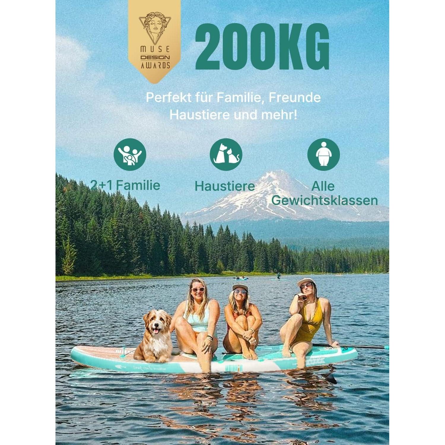 LuxusKollektion Inflatable SUP-Board Paddleboard 320cm 200kg 2 Floral Symphony mit dem Balanceflügel