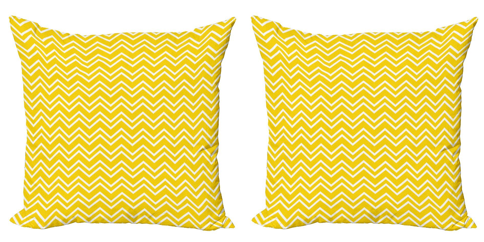 Kissenbezüge Modern Accent Chevron-Muster-Gelb Doppelseitiger (2 Abakuhaus Chevron Digitaldruck, Stück)
