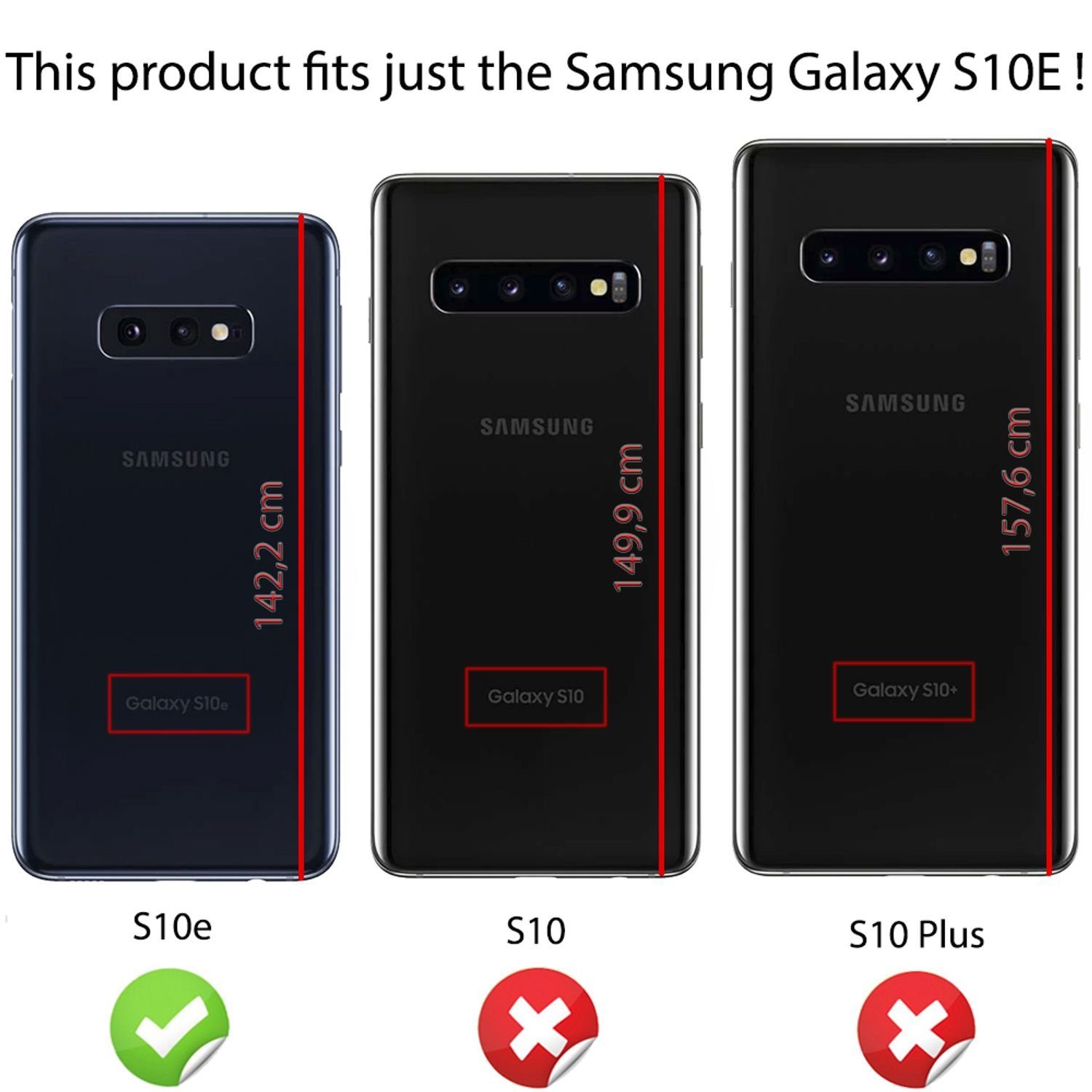 Nalia Smartphone-Hülle Samsung Galaxy S10e 14,7 cm (5,8 Zoll), Carbon Look Silikon Hülle / Matt Schwarz / Rutschfest / Karbon Optik