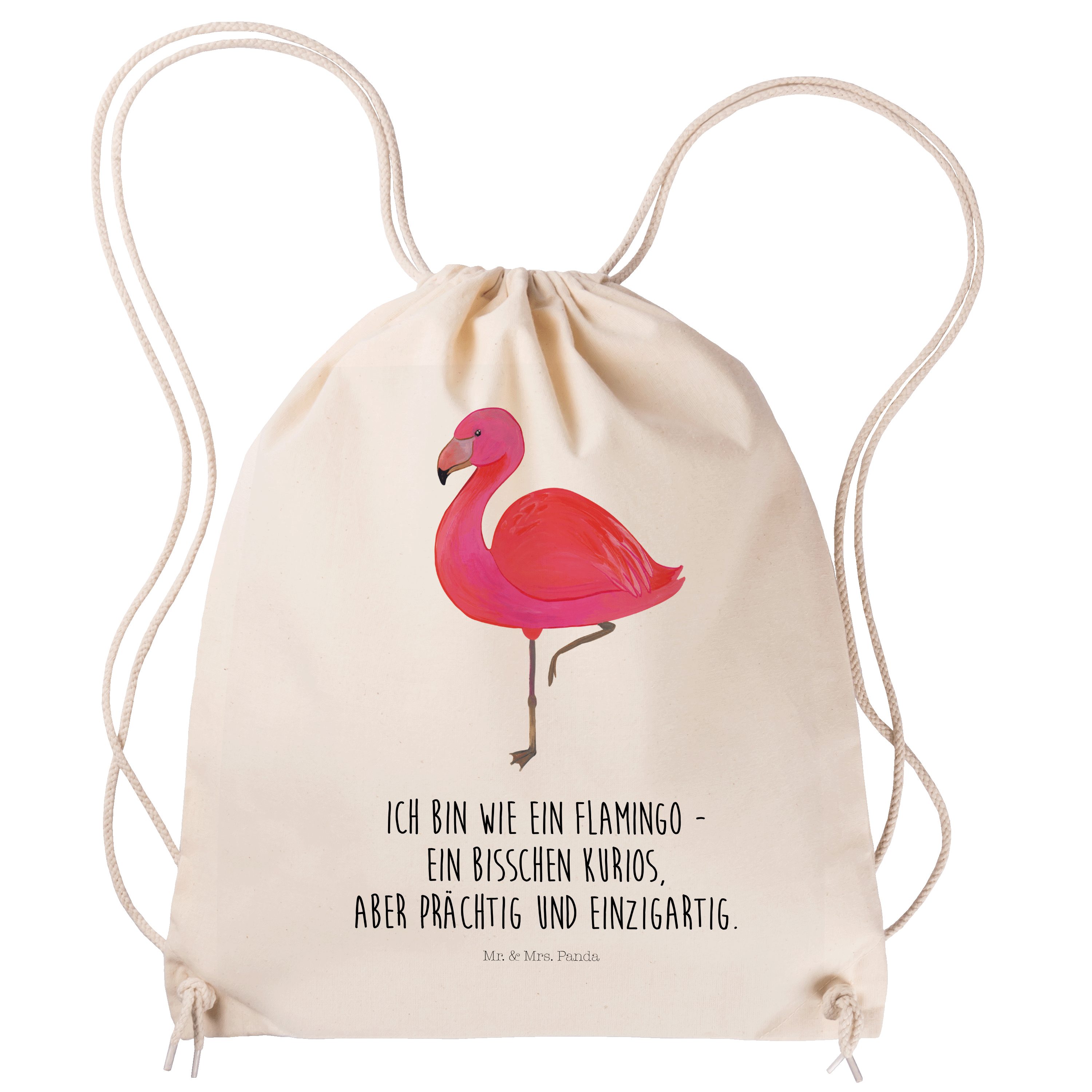 Mr. & Mrs. Panda Sporttasche einzigartig, Flamingo Transparent Geschenk, präch Spruch, - - classic (1-tlg)