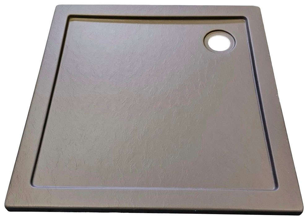 Sanotechnik Eckduschwanne, rechteckig, Acryl, mit Steineffekt, LxBxH: 80x80x4 cm