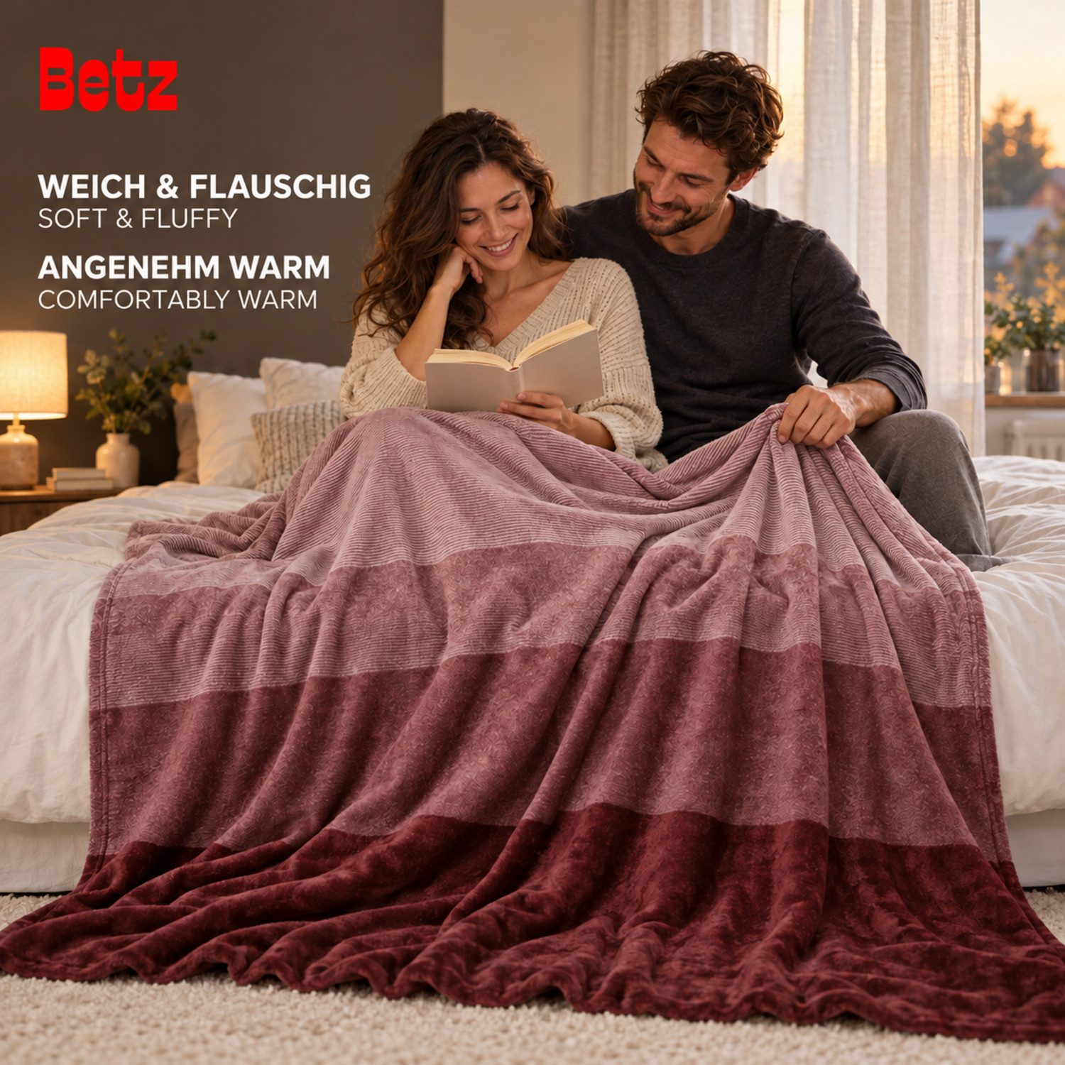 Wohndecke Kuscheldecke in der Geschenkverpackung Größe 140x190 cm, Betz, Wohndecke XXL Warm Sofadecke Decke Couch – Bild 3 von 5