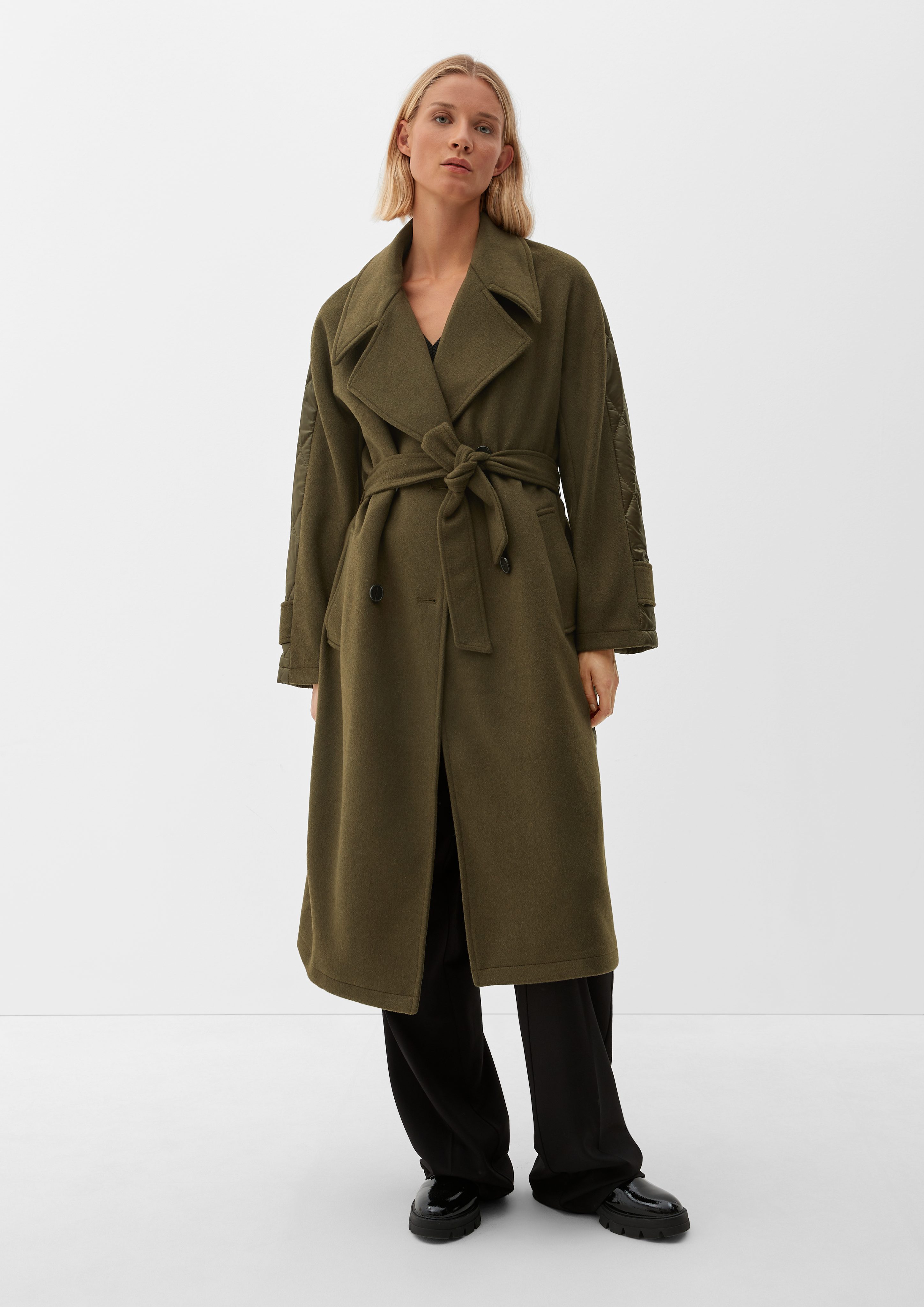 Trenchcoat Fabricmix Funktionsmantel khaki/oliv im s.Oliver