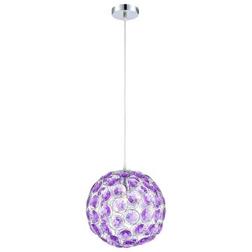 etc-shop LED Pendelleuchte, Leuchtmittel inklusive, Warmweiß, Farbwechsel, Kristall Decken Pendel Leuchte purple Wohn Zimmer Hänge