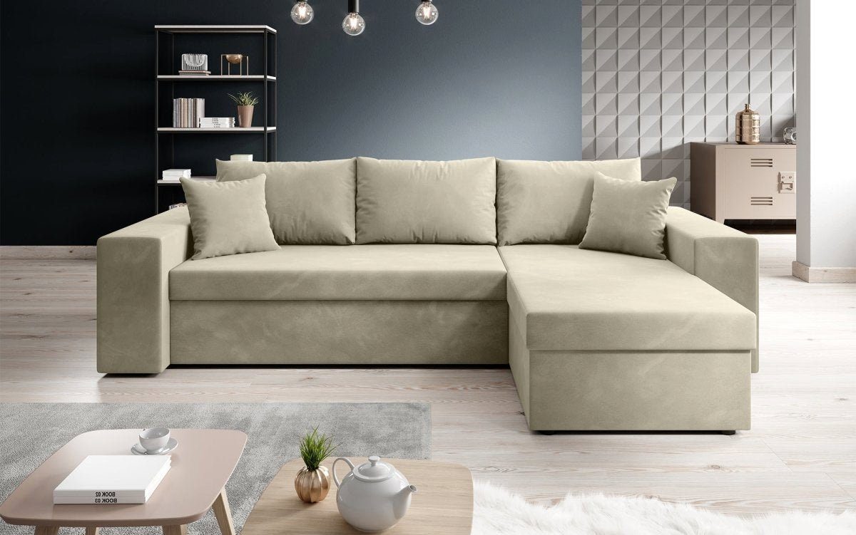 Luxusbetten24 Schlafsofa Designer Sofa Denver, mit Stauraum und Schlaffunktion