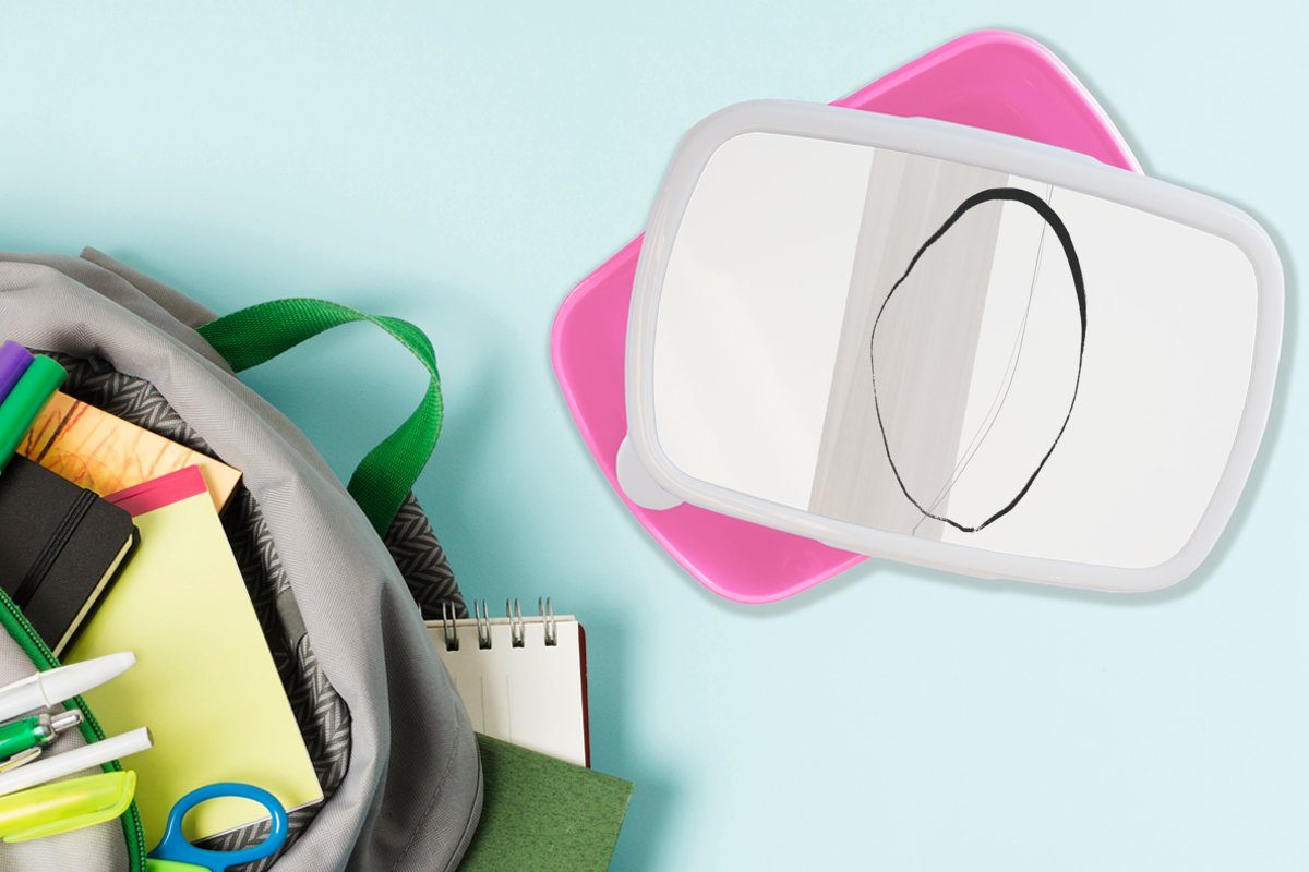 (2-tlg), Lunchbox Mädchen, MuchoWow Pastell Brotbox Abstrakt - rosa für Snackbox, Kinder, Design, - Brotdose Erwachsene, Kunststoff, Kunststoff