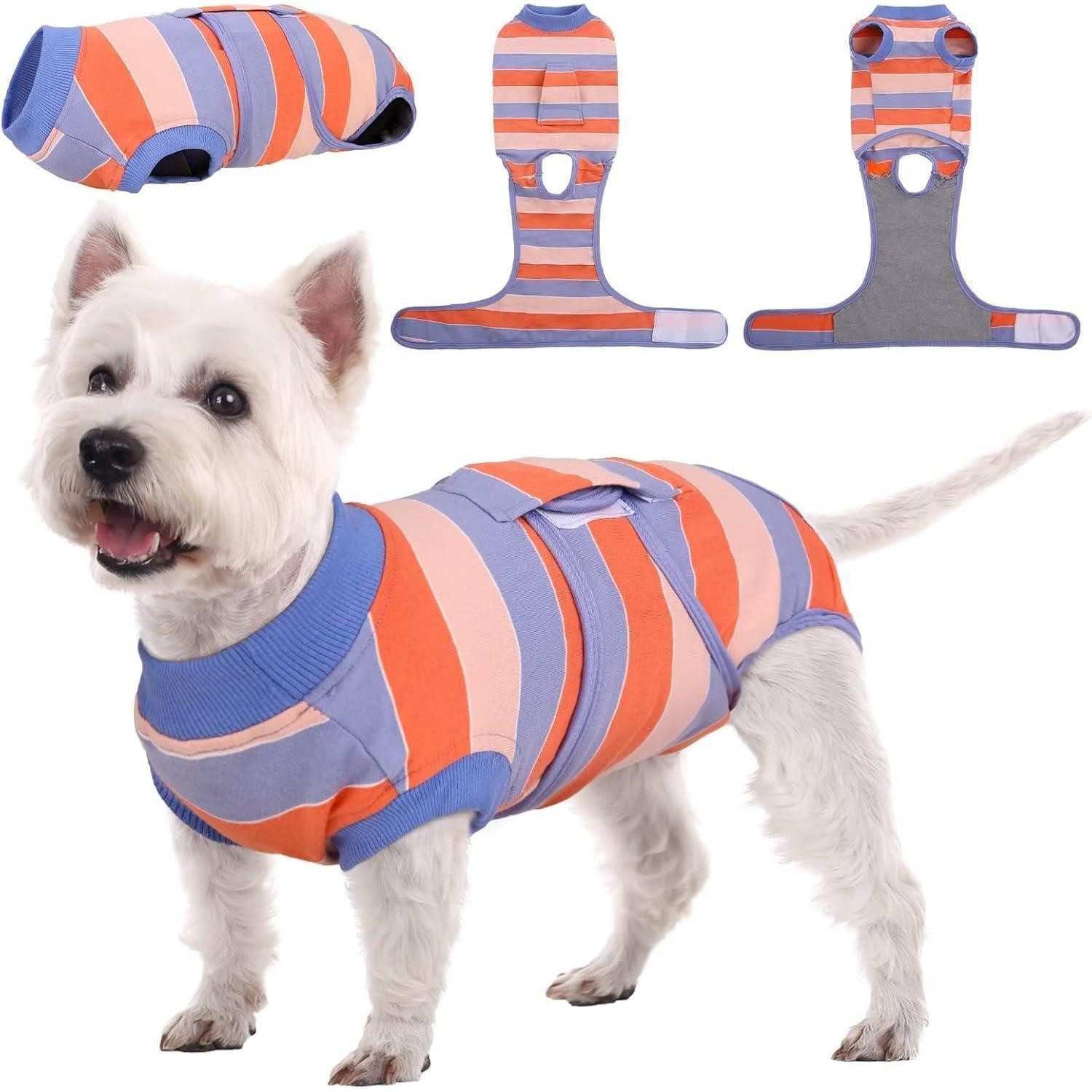 Kuoser OP-Body Hundebody nach Op für Rüde und Hündin, atmungsaktiv, 95% Baumwolle