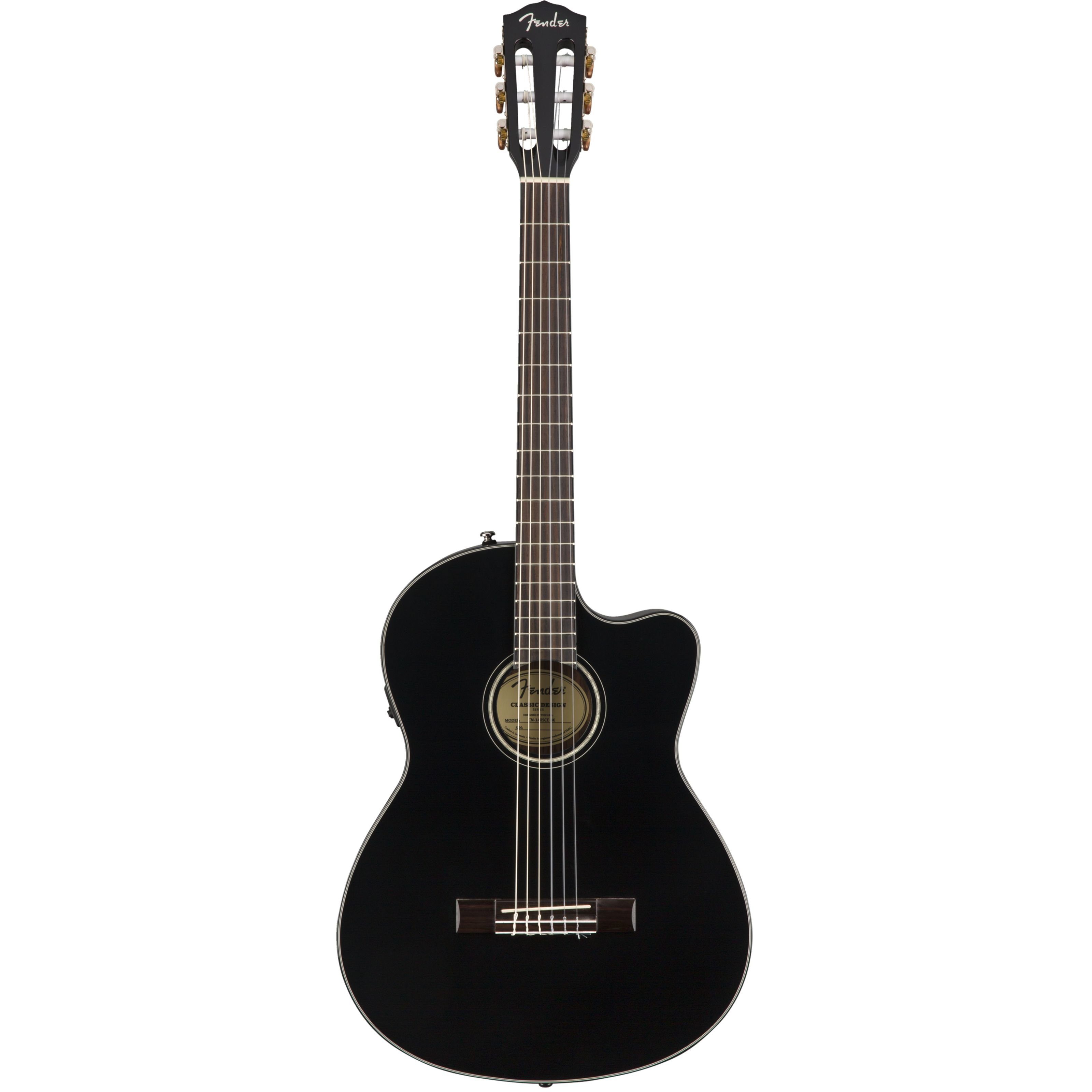 Fender Konzertgitarre, CN-140SCE Black - 4/4 Konzertgitarre