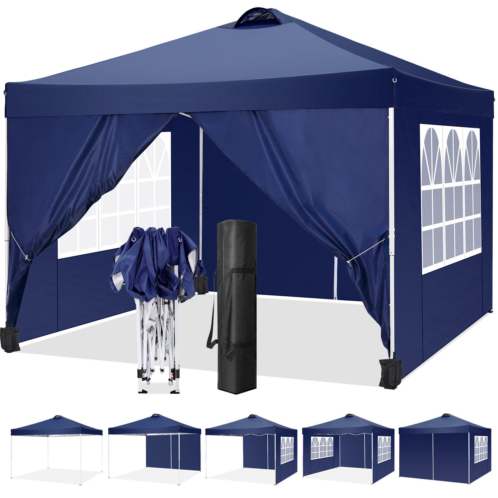 LUCKZON Pavillon 3x3m, mit Belüftung, wasserdicht, günstig online kaufen