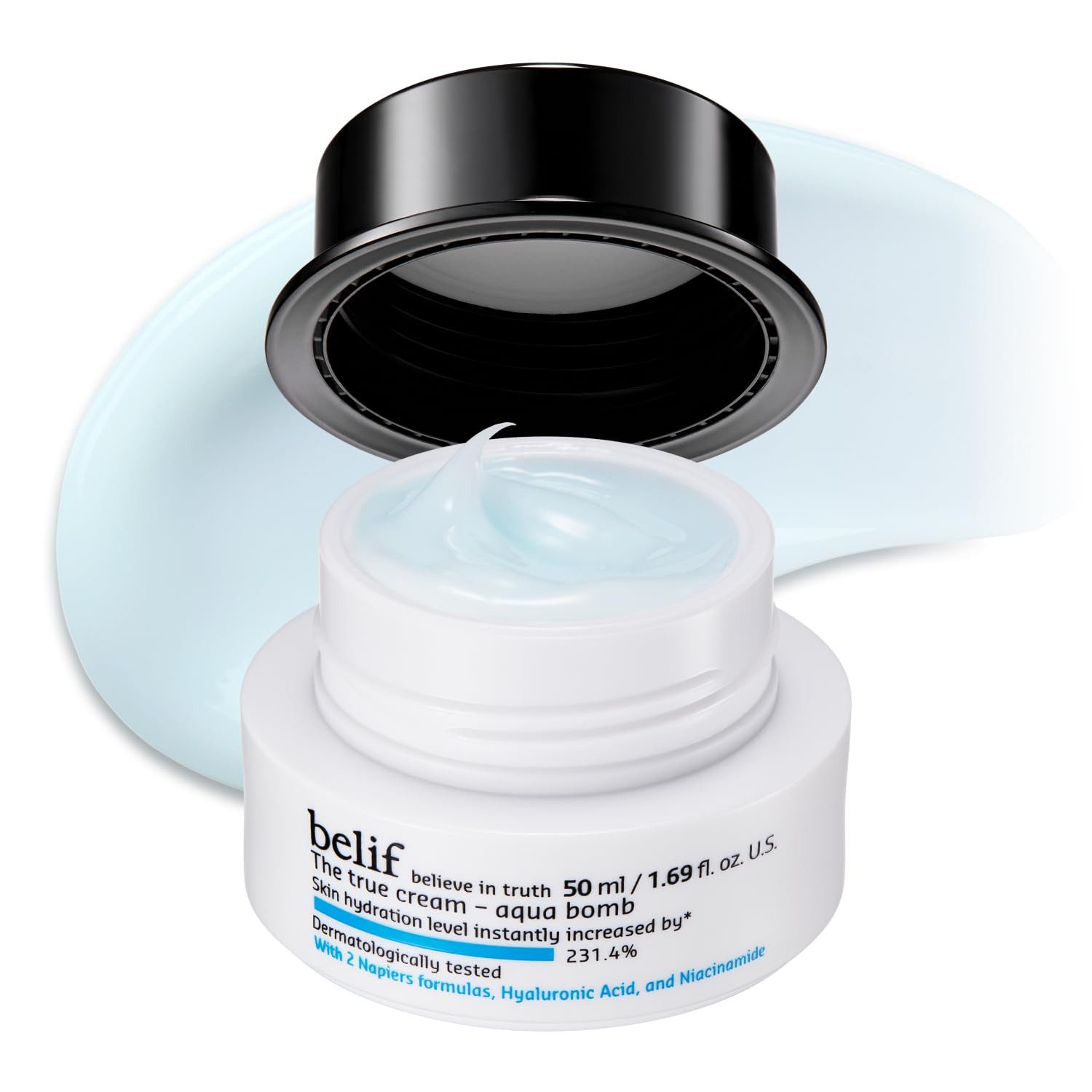 Belif Feuchtigkeitscreme The True Cream Aqua Bomb 50ml – ultraleichte Gel-Feuchtigkeitscreme für Mischhaut & fettige Haut – erfrischende Textur, hydratisiert, intensiv, verfeinert Poren, enthält Frauenmantel & Squalane