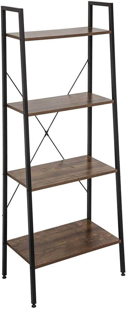 EUGAD Bücherregal, Standregal, 4 offenen Regalebenen, MDF, Metall