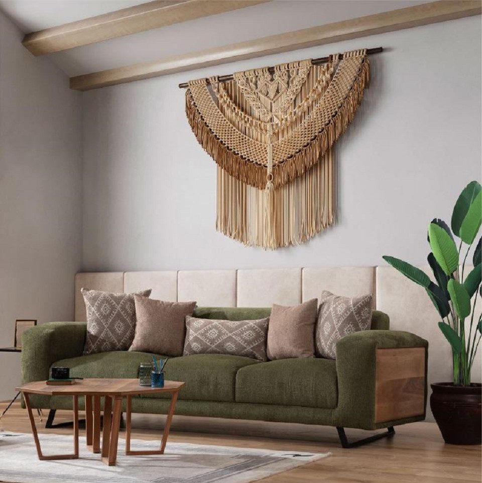 Xlmoebel 4-Sitzer Gepolstertes Textilsofa im klassischen Stil, 4-Sitzer Sofort, Hergestellt in Europa