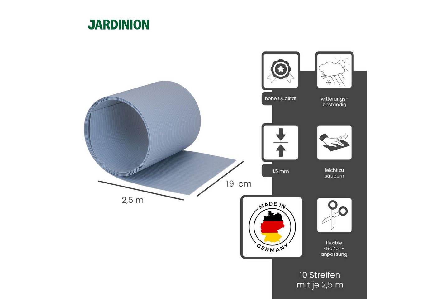 Thumbnail - Jardinion Sichtschutzstreifen, (Doppelstabmattenzaun Sichtschutz, Sichtschutzstreifen, 10-St), aus Kunststoff, Blickdich...