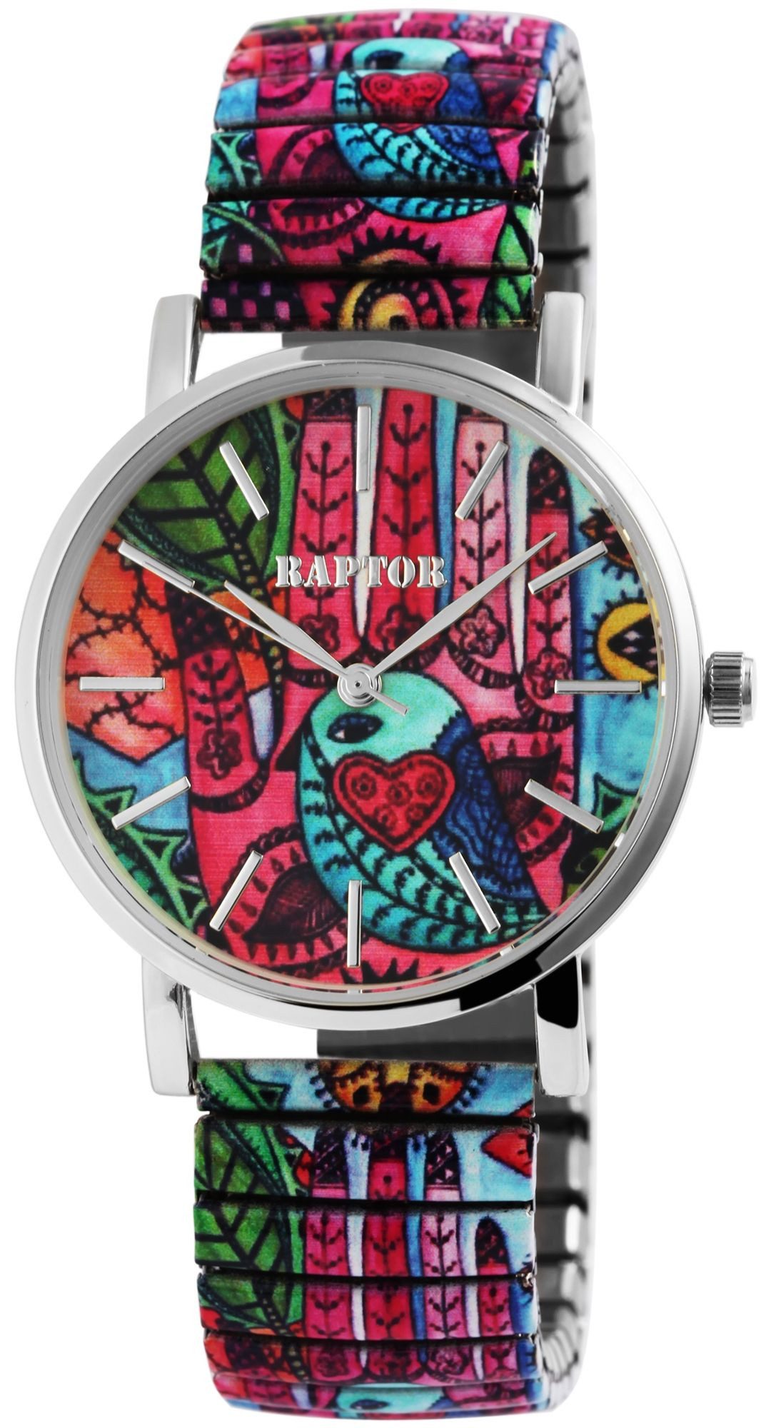 Raptor Quarzuhr Colorful Edition mit Edelstahlzugarmband, 3 ATM, Mineralgla günstig online kaufen