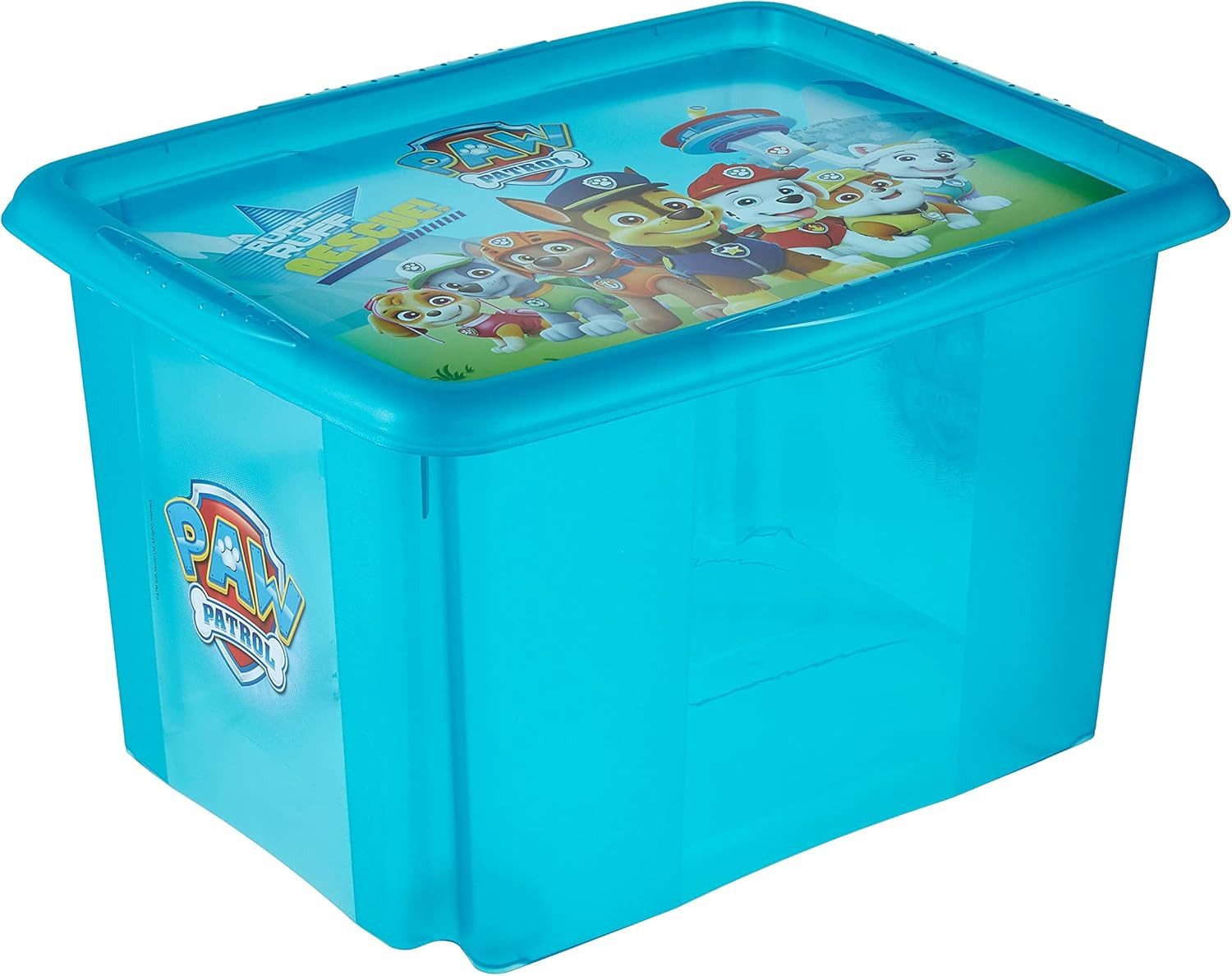 keeeper Aufbewahrungsbox 1x Paw Patrol Aufbewahrungsbox mit Deckel, Dreh- und stapelbar 30 l (1 St), Für Kinder, Karolina, Fresh Blue Transparent