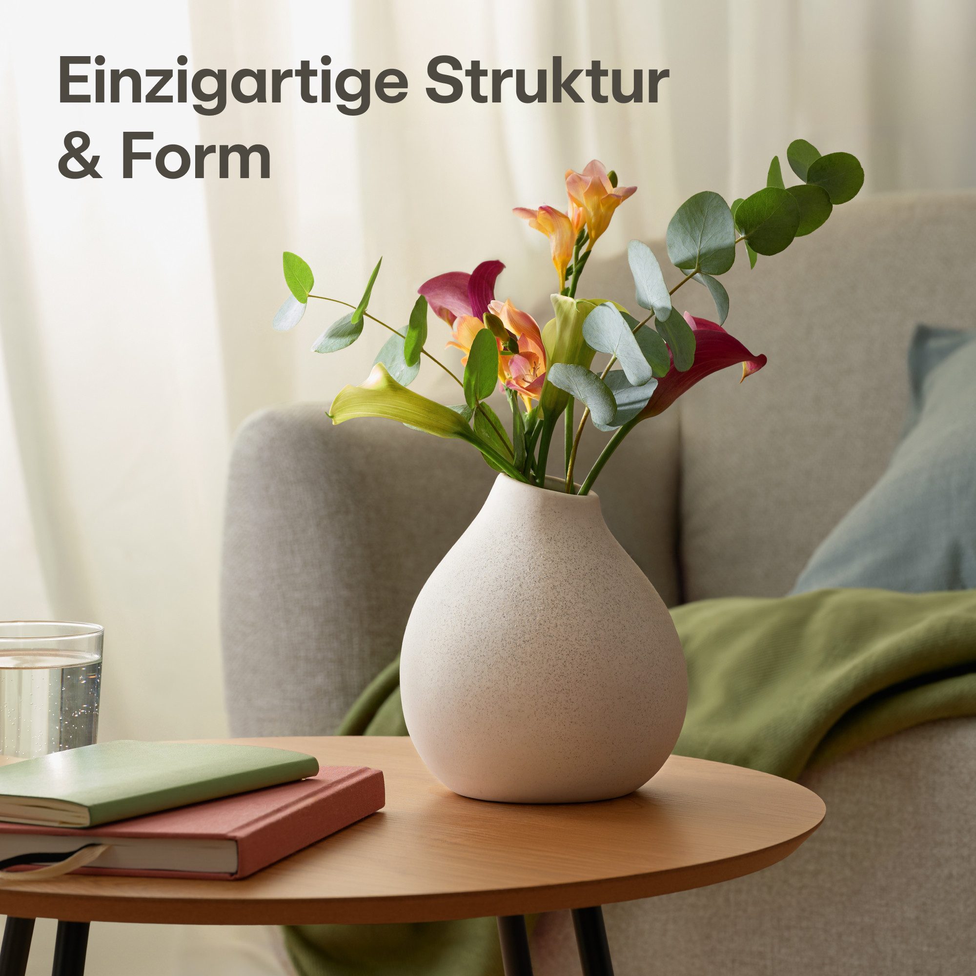 Praknu Tischvase Keramik Vase Weiß Groß günstig online kaufen