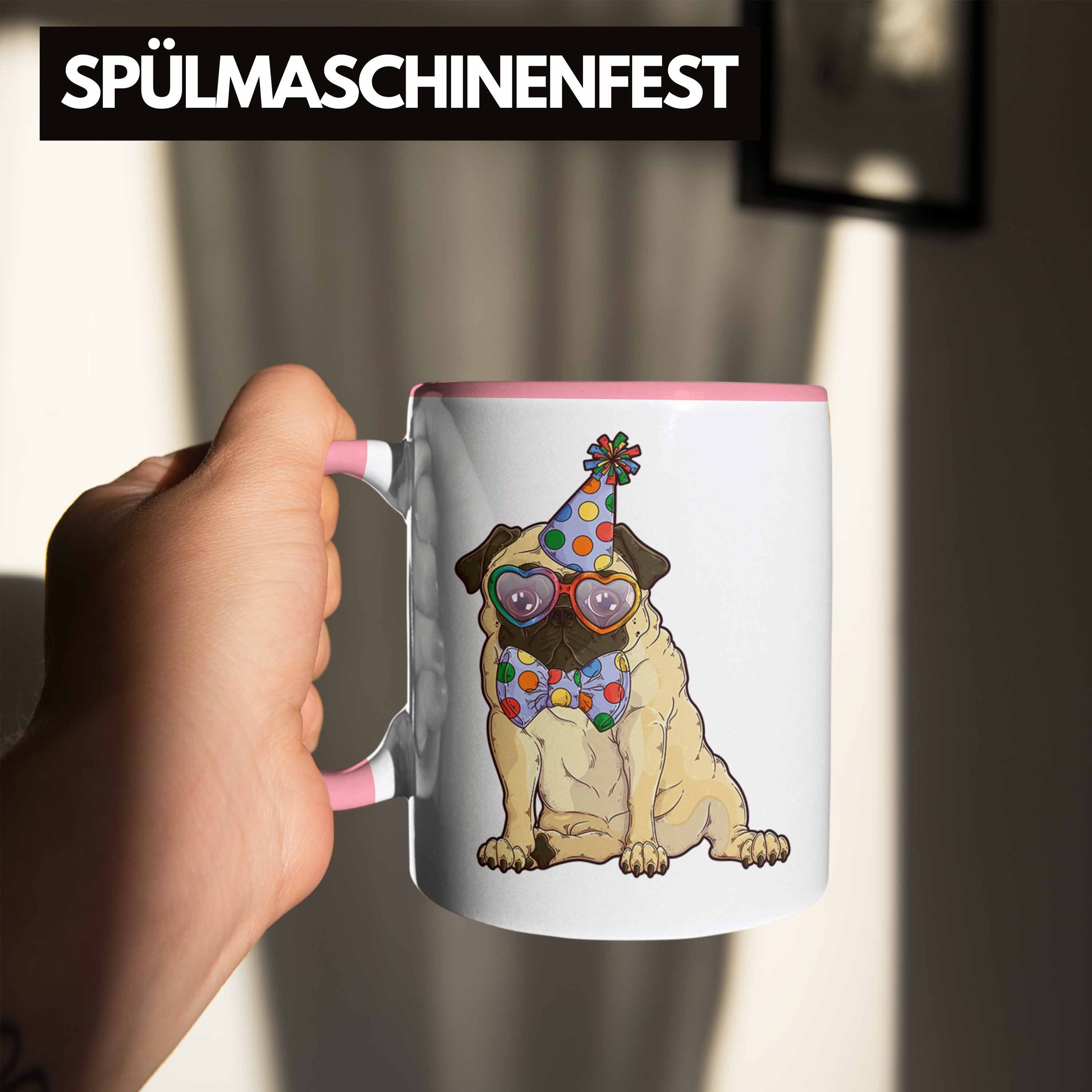 Geschenk - Trendation Rasse Mops Tasse Hunde Mops-Besitzer Geschenkidee Lustig Tasse Mama Trendation Mops Rosa